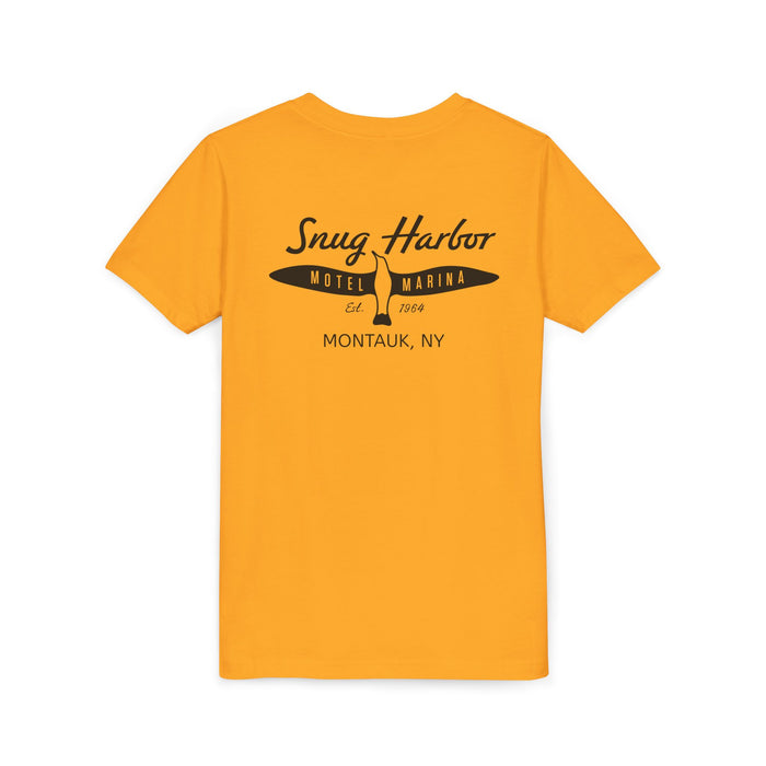 Snug Harbor Motel Marina Youth Tee | Vintage Boat Logo, Nautical Kids Shirt