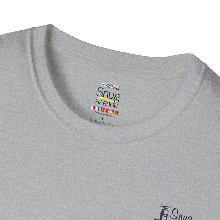 Snug Harbor Montauk Unisex Softstyle T-Shirt - Vintage Nautical Design