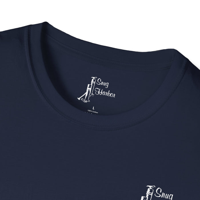 Snug Harbor Montauk Unisex Softstyle T-Shirt - Vintage Nautical Design