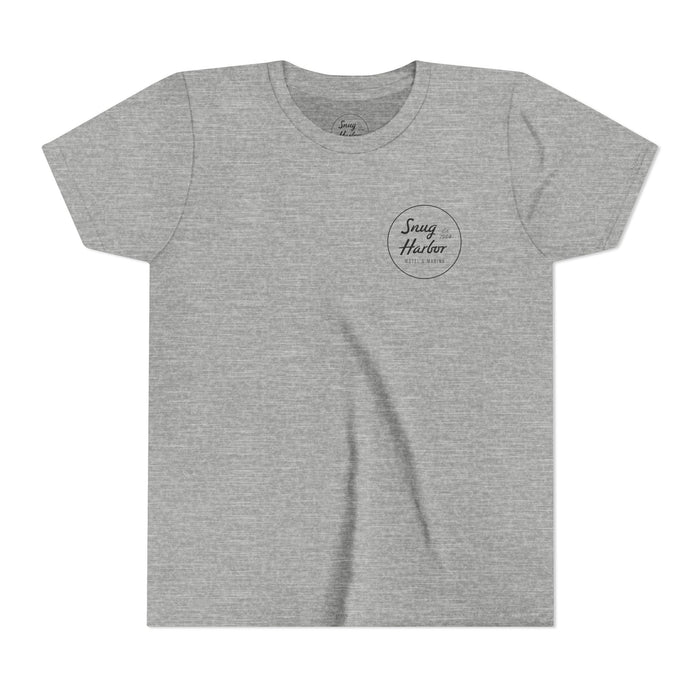 Snug Harbor Motel Marina Youth Tee | Vintage Boat Logo, Nautical Kids Shirt