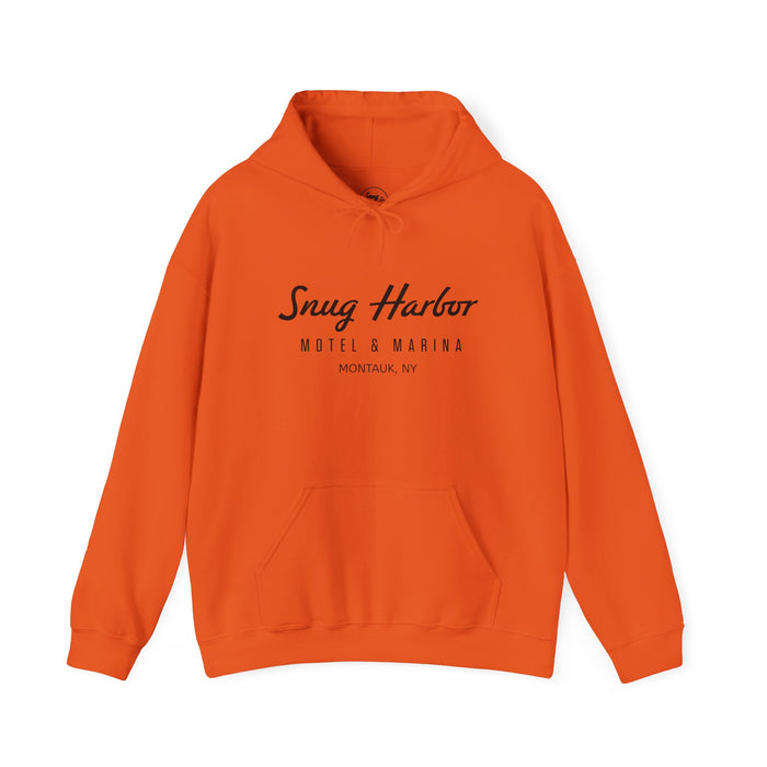 Snug Harbor Motel & Marina Hoodie | Retro Script Logo Pullover