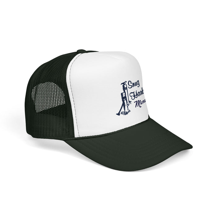 Snug Harbor Trucker Hat — Nautical Dock Cleat Logo Foam Cap