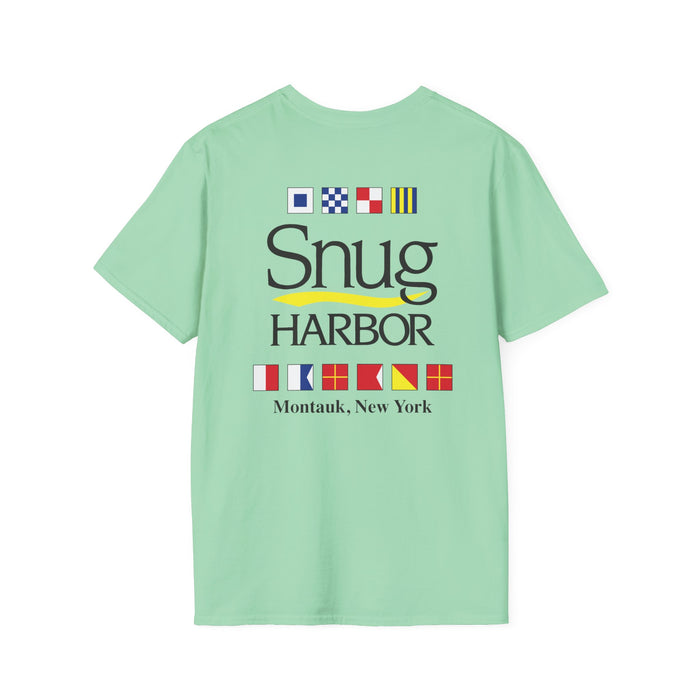 Snug Harbor Montauk Unisex Softstyle T-Shirt - Vintage Nautical Design