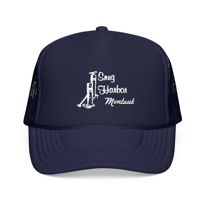Snug Harbor Trucker Hat — Embroidered Nautical Anchor Foam Cap