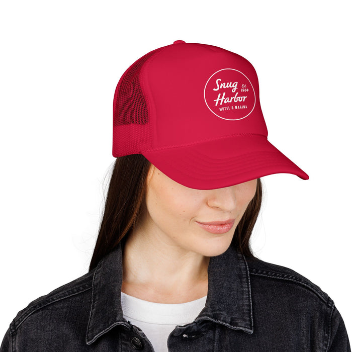 Snug Harbor Foam Trucker Hat – Retro Motel & Marina Patch Cap