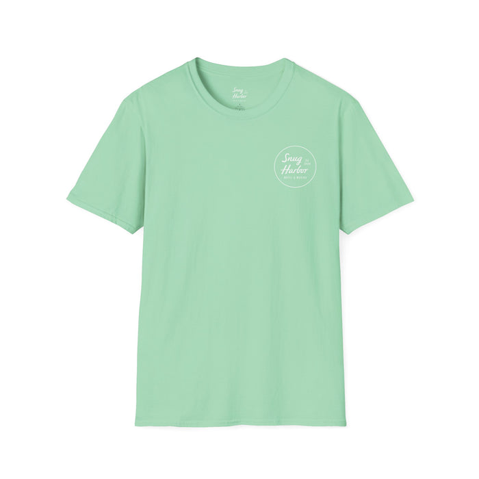 Snug Harbor Seagull logo T-Shirt | Motel Marina graphic tee (white logo)
