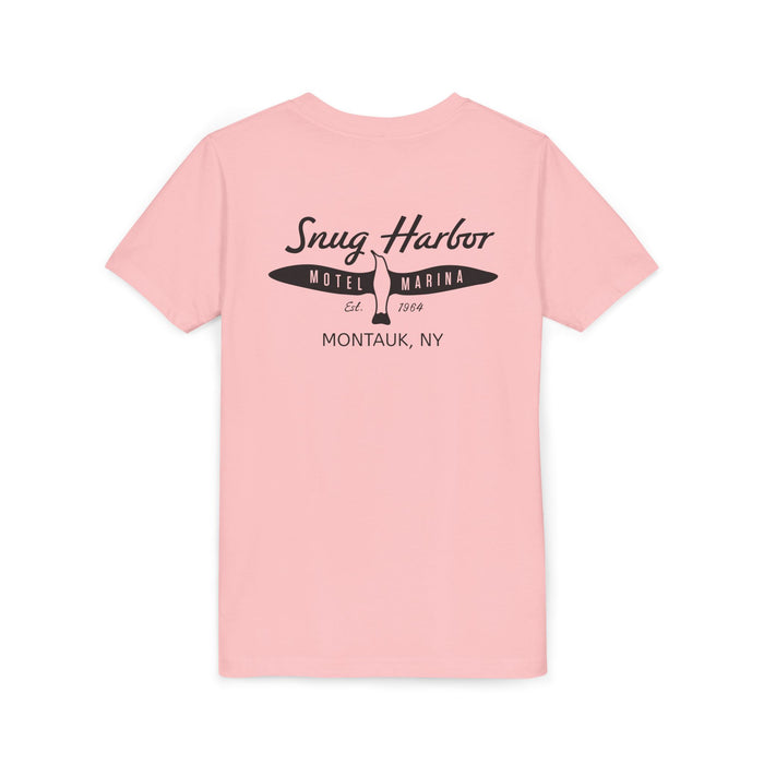 Snug Harbor Motel Marina Youth Tee | Vintage Boat Logo, Nautical Kids Shirt