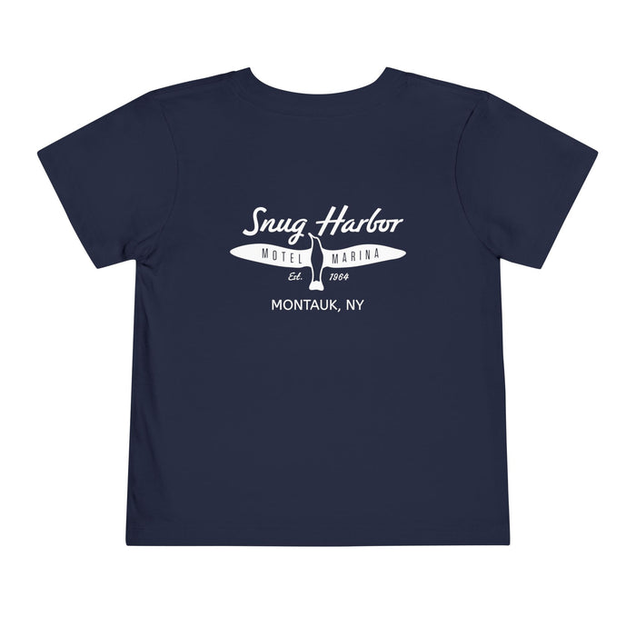 Snug Harbor Motel Marina logo Toddler Tee | Boat Paddle Graphic