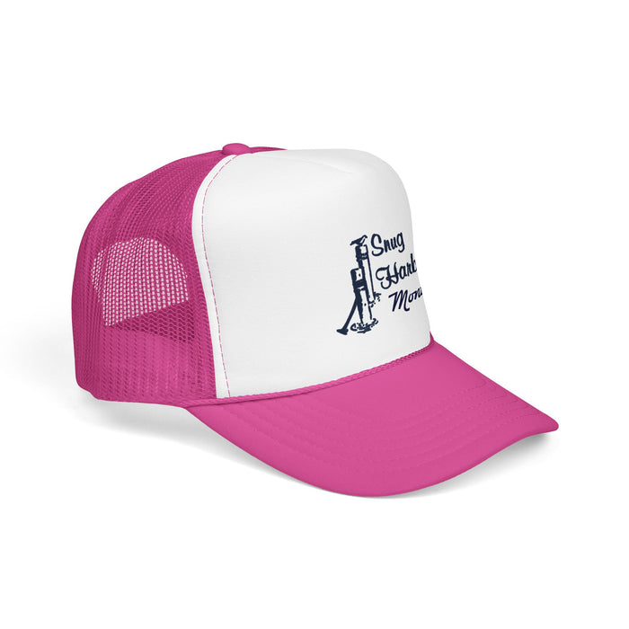 Snug Harbor Trucker Hat — Nautical Dock Cleat Logo Foam Cap