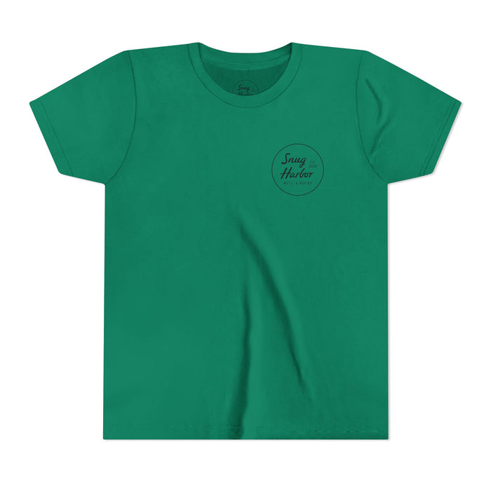 Snug Harbor Motel Marina Youth Tee | Vintage Boat Logo, Nautical Kids Shirt