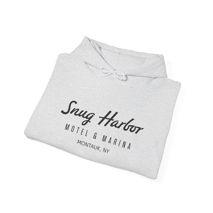 Snug Harbor Motel & Marina Hoodie | Retro Script Logo Pullover