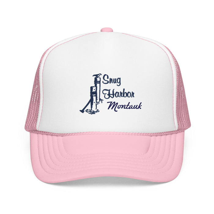 Snug Harbor Trucker Hat — Nautical Dock Cleat Logo Foam Cap
