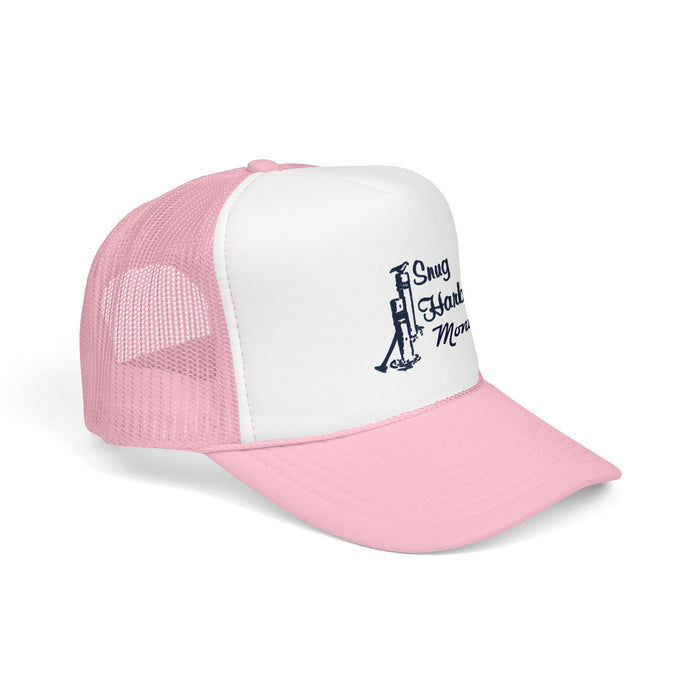 Snug Harbor Trucker Hat — Nautical Dock Cleat Logo Foam Cap