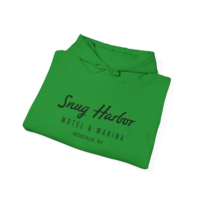 Snug Harbor Motel & Marina Hoodie | Retro Script Logo Pullover