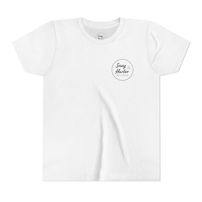 Snug Harbor Motel Marina Youth Tee | Vintage Boat Logo, Nautical Kids Shirt