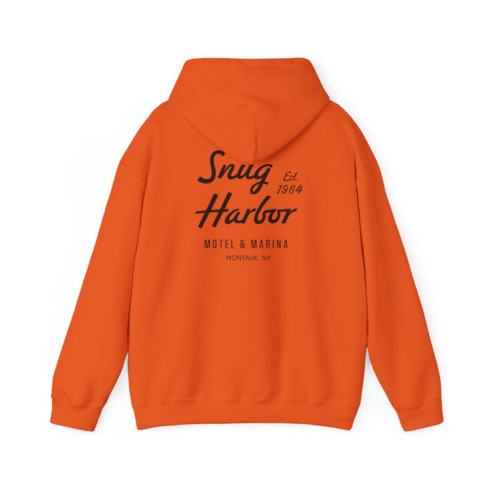 Snug Harbor Motel & Marina Hoodie | Retro Script Logo Pullover